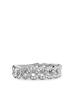 David Yurman sterling silver Belmont Curb Link diamond ring (5mm)