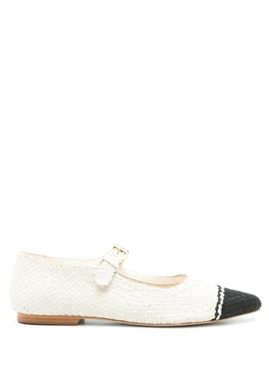 Sarah Chofakian Elizabeth colour-block ballerina shoes - White