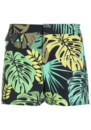 Amir Slama leaf-print swim shorts - Green