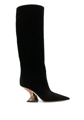 Casadei Elodie 85mm knee-length suede boots - Black