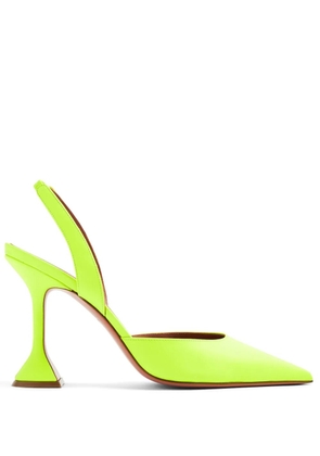 Amina Muaddi Holli 95mm denim slingback pumps - Green