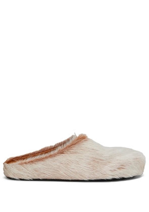 Marni calf hair clogs - Neutrals