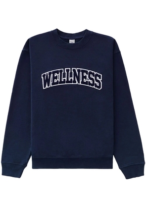 Sporty & Rich text-print cotton sweatshirt - Blue