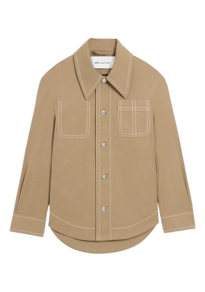AMI Paris buttoned worker jacket - Neutrals