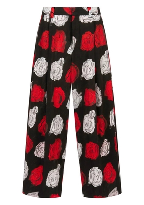 Marni rose-print trousers - Black