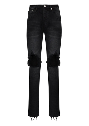 Purple Brand low-rise 'Black Wash Blowout' slim jeans