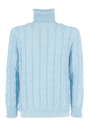 Jacob Cohën cable-knit turtleneck sweater - Blue