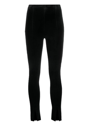 Alchemy x Lia Aram hem-split velvet trousers - Black