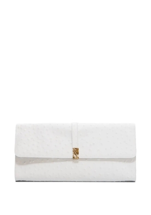 LouLou de Saison MOHINI Ostrich-effect leather clutch bag - White