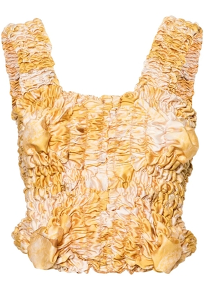 FEBEN Twist ruched tank top - Yellow