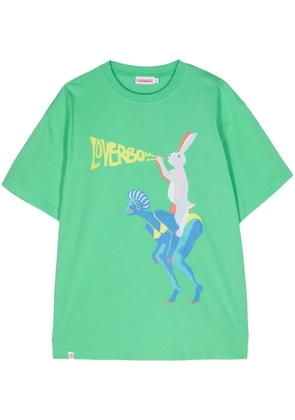 Charles Jeffrey Loverboy graphic-print organic cotton T-shirt - Green