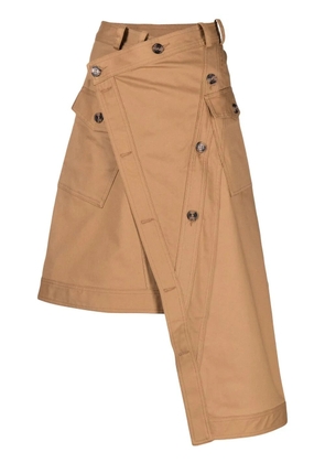 Rokh asymmetric A-line skirt - Brown