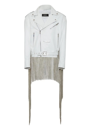 DSQUARED2 fringed leather jacket - White