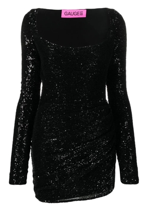 GAUGE81 sequin-embellished long-sleeve minidress - Black