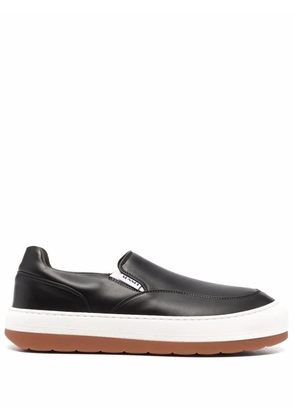 Sunnei panelled slip-on leather sneakers - Black
