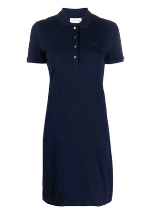 Lacoste logo-patch short-sleeve polo dress - Blue