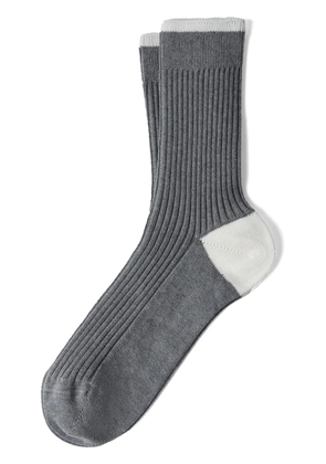 Brunello Cucinelli ribbed-knit cotton socks - Grey