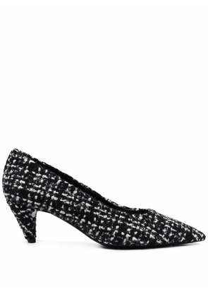 Saint Laurent 65mm tweed pointed pumps - Black