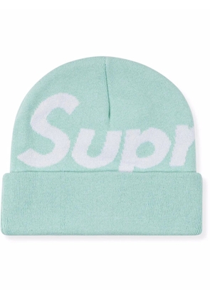 Supreme Big Logo knitted beanie - Blue