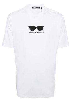 Karl Lagerfeld sunglasses-embroidered T-shirt - White