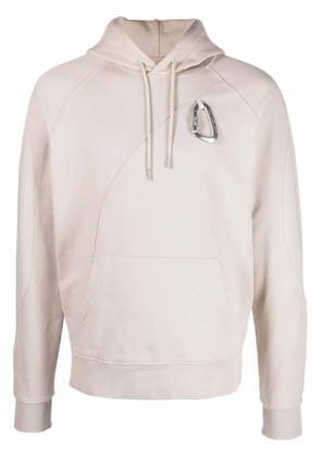 HELIOT EMIL drawstring zipped hoodie - Neutrals