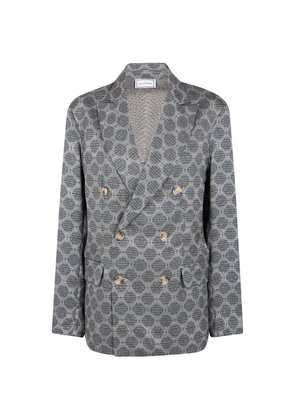 Pierre-Louis Mascia double-breasted patterned blazer - Neutrals