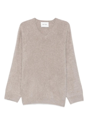 Soft Goat brushed v-neck sweater - Neutrals