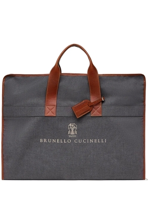 Brunello Cucinelli bi-fold suit carry bag - Grey