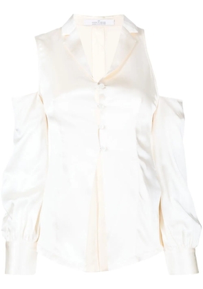 Rokh cut out shoulder blouse - White