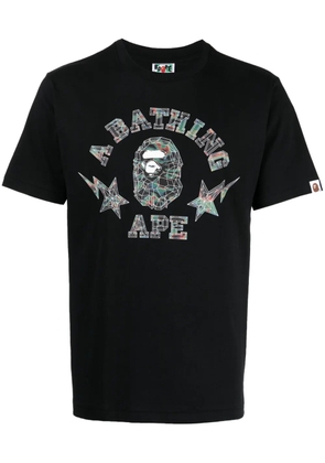 A BATHING APE® logo-print cotton T-shirt - Black