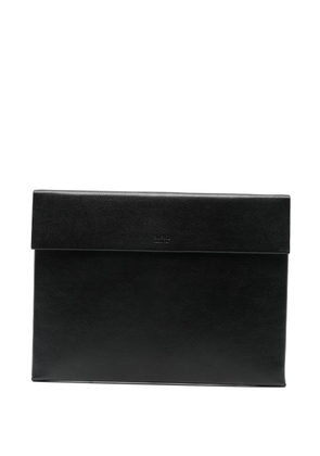 TOM FORD logo-debossed leather clutch bag - Black