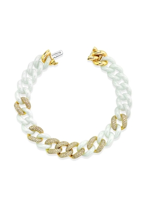 SHAY 18kt yellow gold and ceramic diamond chain-link bracelet