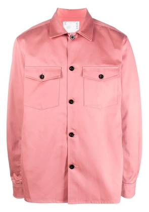 sacai contrast-panel cotton shirt - Pink