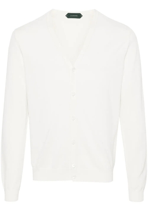 Zanone button-up cotton cardigan - White