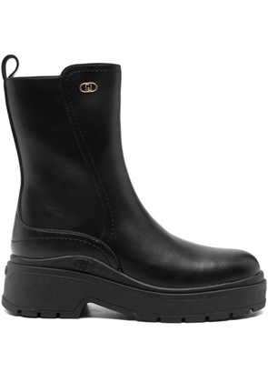 LIU JO Andrea logo-plaque ankle boots - Black