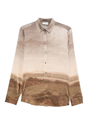 Pierre-Louis Mascia landscape-print shirt - Brown