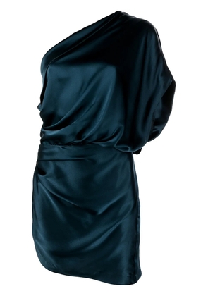 Michelle Mason draped one-shoulder mini dress - Blue