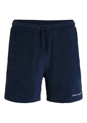 Karl Lagerfeld elongated-logo swim shorts - Blue