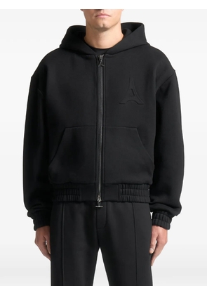 Manière De Voir Kevin embossed-logo zip-up hoodie - Black