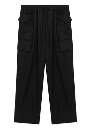 Julius drop-crotch drawstring cargo trousers - Black
