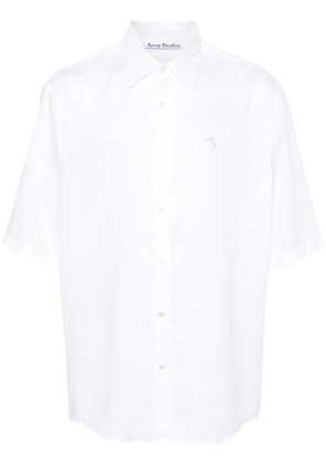 Acne Studios logo-embroidered striped shirt - White