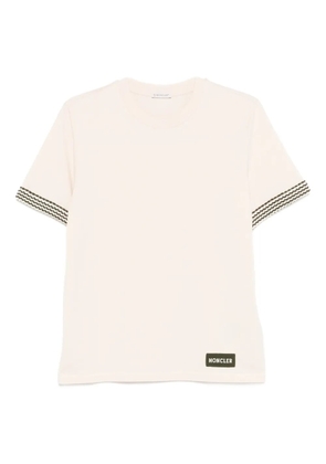 Moncler patterned-sleeve T-shirt - Neutrals