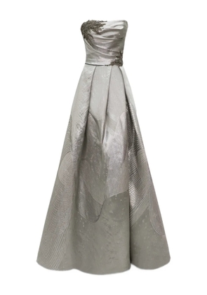 Gemy Maalouf strapless beaded corset gown - Grey