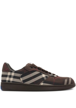 Burberry check-pattern lace-up sneakers - Brown