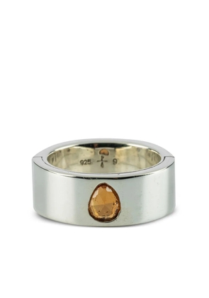 Parts of Four sterling silver Sistema sapphire ring