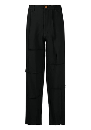 Comme Des Garçons Shirt exposed-seam straight-leg trousers - Black