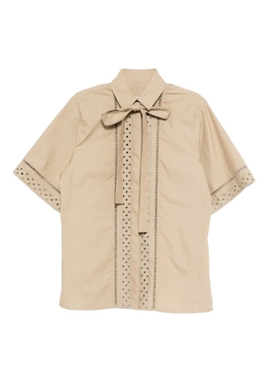 Elie Saab embroidered cotton shirt - Grey