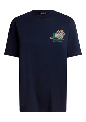 ETRO logo-embroidery T-shirt - Blue