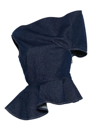 Marques'Almeida asymmetric ruffled top - Blue