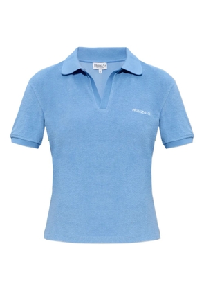 Hunza G embroidered-logo T-shirt - Blue